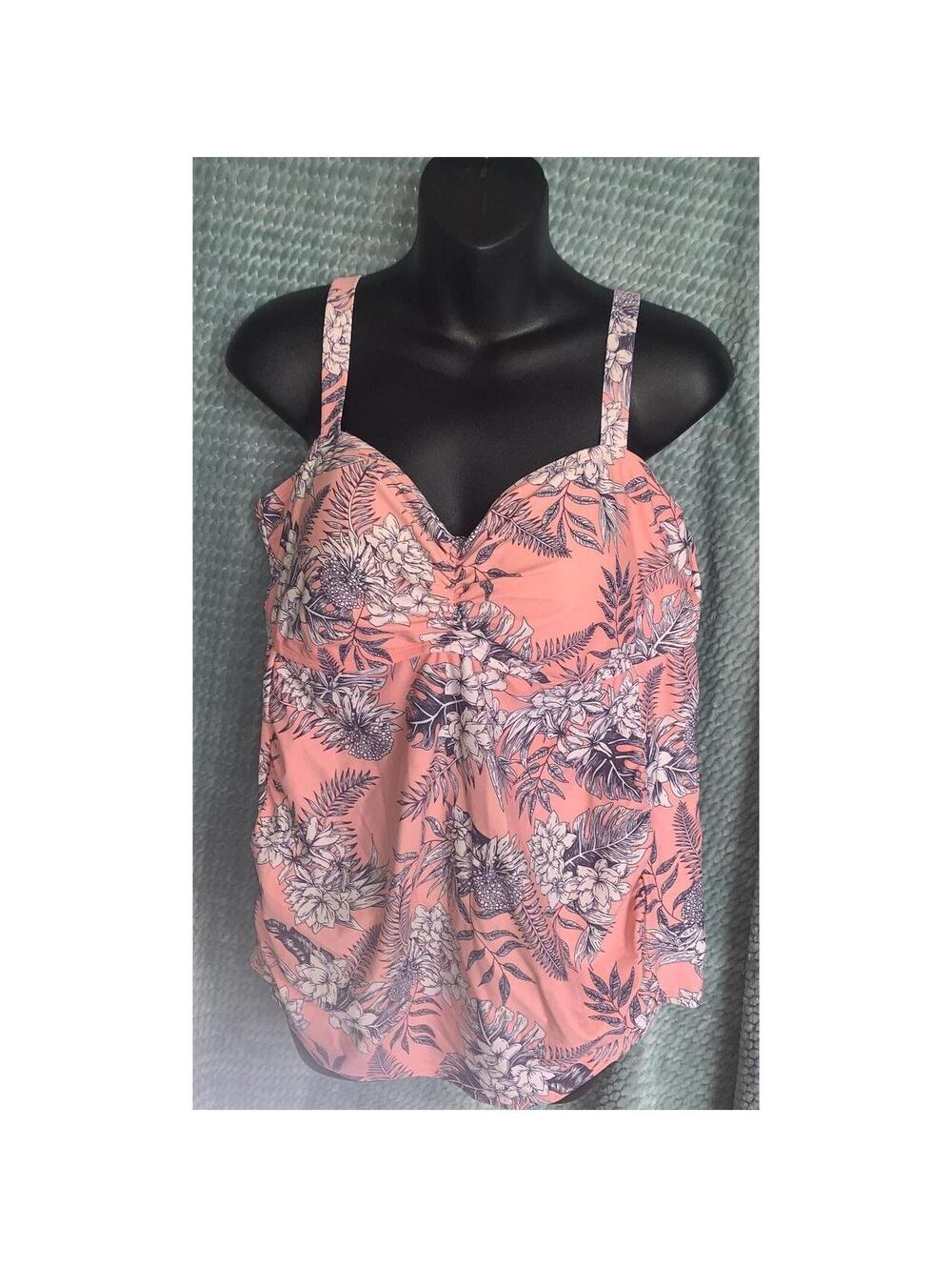 Motherhood Maternity Pink Floral Tankini Swim Top XL